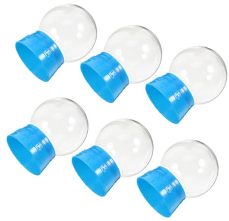 POPETPOP Kit De 6 Bolas De Cristal Hechas A Mano para Globos De Nieve Rellenables para Manualidades para Navidad con Tapa Decorativa De Plástico Azul