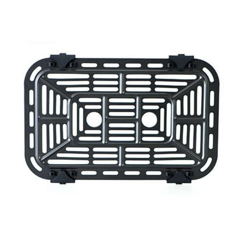 Air Fryer Grill Pan for Ninja, 2 Packs Replacement Air Fryer Crisper Plate Grill Plate Tray Accessories with Rubber Bumpers for Ninja Foodi DZ090 DZ201 DZ100, Dishwasher Safe