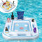 Table de jeu de cartes flottante gonflable, plateau flottant avec porte-boisson et collation, cartes à jouer étanches pour la plage et les fêtes d'été