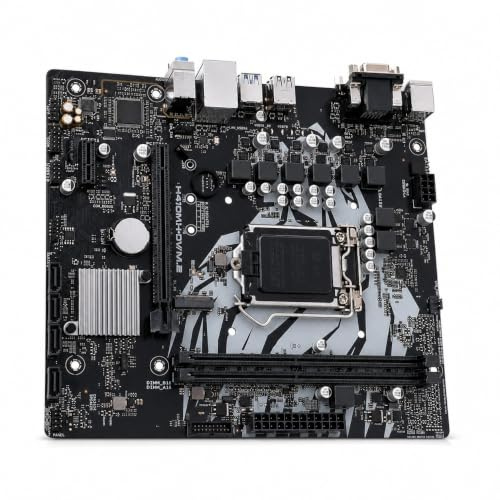 Elprico Micro-ATX-Motherboard, LGA 1200, Dual Channel DDR4 2933 2666 2400 2133 MHz, Unterstützt Celeron-Prozessoren der 10. Generation, 4xSerial ATA III, 4xUSB3.2 Gen 1, 6xUSB2.0/1.1,