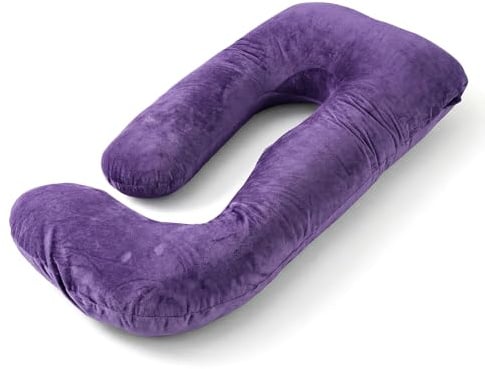COSYLAND XXL Schwangerschaftskissen U-Form, Seitenschläferkissen & Stillkissen, Ganzkörperkissen, 100% Baumwolle-Bezug, zur Rückenentlastung, 155x60cm
