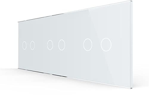LIVOLO EU Standard Luxus Weiss 3 * 2Gang Kristall Doppel Glasplatte fuer Lichtschalter, VL-C7-C2/C2/C2-11-A