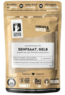 Bremer Gewürzhandel Senfkörner gelb, gemahlen, Senfmehl zum Kochen von Suppen und Soßen, gemahlene Senfsaat mit nussigem Geschmack, 10 x 100g