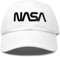 DALIX NASA Hat Baseball Cap Washed Cotton Embroidered Logo Pigment Dyed, Black Worm / White, Einheitsgröße