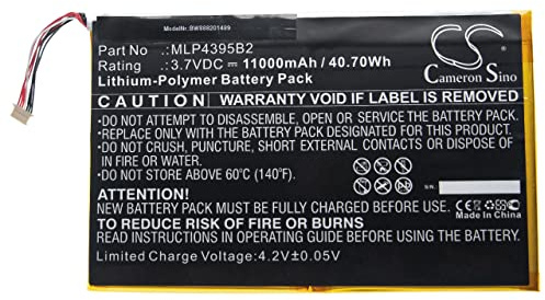 vhbw Akku Ersatz für Autel MLP4395B2 | für Kfz-Diagnosegerät (11000 mAh, 3,7 V, Li-Polymer)