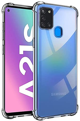 CoolGadget Transparente Hülle für Samsung Galaxy A21s Stoßfest | Robustes Clear Case, stoßdämpfende Ecken, rutschfester Grip, kratzfeste klare Rückseite