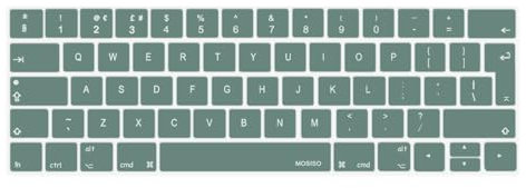 MOSISO Keyboard Cover Compatible with MacBook Pro with Touch Bar 13 and 15 Inch 2019 2018 2017 2016 (Model: A2159, A1989, A1990, A1706, A1707), Silicone Skin Protector (Europe Layout), Midnight Green