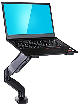 Monitor Mount Stand Monitor Mount Stand Laptop Mount with Gas Spring System, Height/Tilt/Rotation Adjustable Stand with C Clamp Mounting Base Fits 7- 17 Laptops Standard and Widescreen Monitor Moun