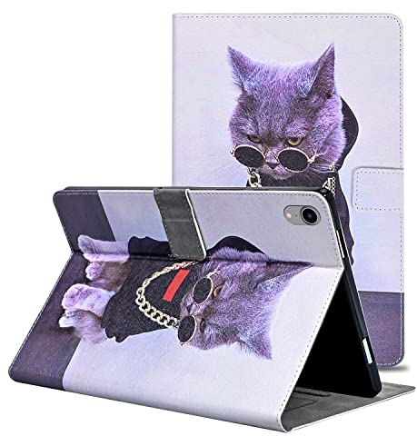 Succtopy Funda para iPad Mini 6. Generación 8.3 2021, Folio Flip Funda PU Piel Sintética Multifunción Ultradelgado Standing Wallet Protectora Tableta Cover iPad Mini 6 2021, Gato Rico