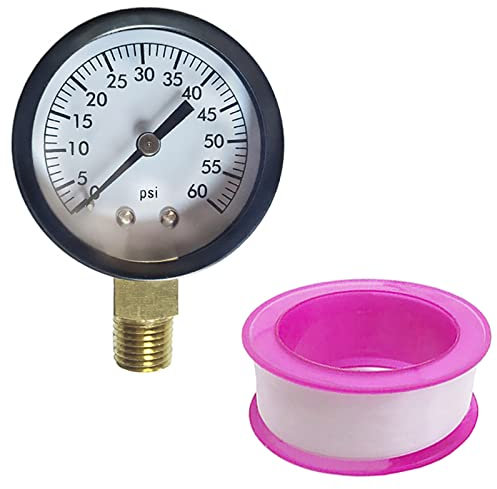 Jauge de pression de filtre de piscine de 5,1 cm de diamètre, 0 à 60 psi, manomètre de filtre de piscine, jauge de pression pour spa/aquarium/eau, montage inférieur NPT de 0,6 cm (1)