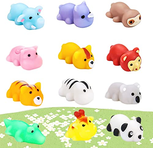 Steemjoey 12 Pièces Squishies Jouet Animaux Anti-Stress Mochi Squishy Animal Squeeze Mini Figurines Super Mignon Cadeau d’Anniversaire Fête pour Enfant