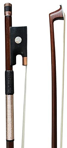 KERREY Violinenbogen Violinbogen 4/4 Fernambuk Rundstab Ebenholzaugen Frosch Rose Kupferteile