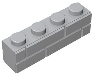 Classic Bulk Brick Block, Masonry Profile Bricks Wall Blocks Parts, 100 Pcs Light Gray 1x4 Masonry Profile Brick, Compatible with Lego Parts and Pieces 15533(Colour:Light Gray)