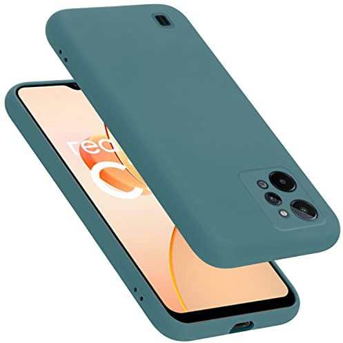 Cadorabo Hülle kompatibel mit Realme C31 Hülle Silikon Handyhülle für C31 Case aus flüssigem Silikon- Kratzfeste und stoßfeste dünne TPU Schutzhülle - Liquid GRÜN