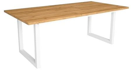 Skraut Home - Mesa de Comedor | 10 Comensales | 200 | Robusta y Estable Gracias a su Estructura y Patas macizas | Ideal para reuniones Familiares | Roble | Estilo Industrial