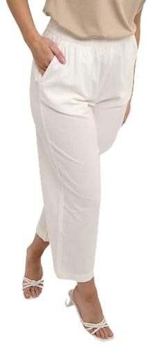 KAFFE Casual Hose KAnaya Damen Casual Hose Culotte Weites Bein Hohe Taille Capri Damenhose 44, Chalk