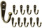 Mokife Ganci Appendiabiti Vintage, 12 Bronzo Anticato Ganci Attaccapanni da Porta Piccoli Singolo Metallo Gancio Multifunzione per Vestiti Vestaglia Tenda Asciugamano Cappello Chiave