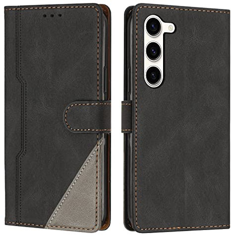 Radoo Coque pour Samsung Galaxy S23 Plus, Housse Etui Portefeuille Cuir Multifonction, Fermeture Magnétique à Clapet Anti-Choc [Fonction Support] Flip Case Compatible avec Samsung S23 Plus (Noir)