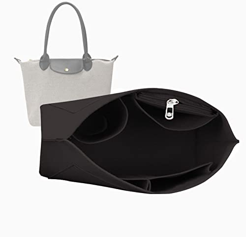 Handtaschen-Organizer-Einsatz für Le Pliage Neo Handtaschen, Premium-Filz-Organizer, Schwarz 2, M