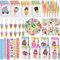 Tacobear 122Stk Eiscreme Mitgebsel Kindergeburtstag Mädchen mit Mini Notizbuch Stifte Schlüsselanhänger Schnapparmband Aufkleber Kinder Geschenktüten Sticker Eiscreme Party Give Aways Gastgeschenke