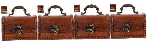 Holibanna 4 Stück Aufbewahrungskiste Bett Für Schlafsaal Schreibtischaufsatz Desktop-schatz Holz Spardose Raumaufbewahrung Schubladenschrank Holzpaletten Holzdekor Hölzern Holzkasten Schmuck