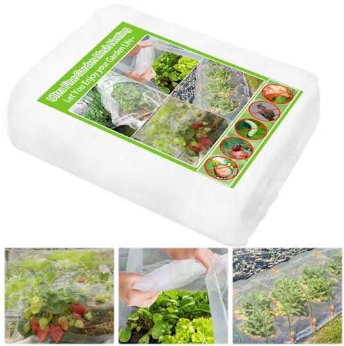 Garden Insect Netting Fine Mesh Vegetable Protection, 3 x 10m Garden Netting Plant Cover Fruit Crops Bug Mesh Netting