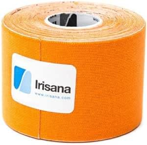 Irisana – Sporttape – Packung mit 2 Stück – Orange – 6,5 x 5 x 6,5 cm – Kinesiologisches Tape – Neuromuskuläre elastische Bandage – Turmalin – Elastisch und wasserfest