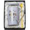 Papa Geschenk Weihnachten Geburtstag, Bester Papa Weihnachtsgeschenke für Papa, Werdender Papa Geschenke, 400ml Grau Marmor Tasse mit Goldener, Deckel Löffel Grußkarte, Geschenkbox