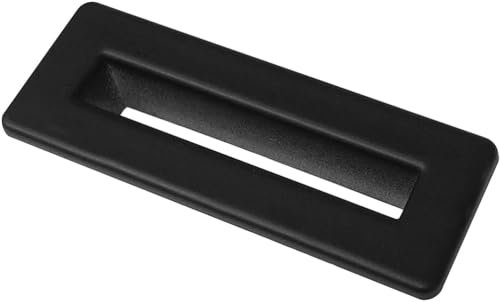 Couvercle de trop-plein rectangulaire noir | Garniture carrée pour lavabo de salle de bain et WC