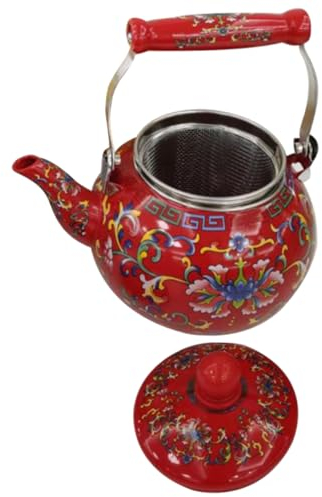 Bouilloire en émail Bouilloire à thé à gaz Théières pour cuisinière Table de cuisson à induction Théière japonaise Bouilloire sifflante rouge Théière vintage Bouilloire à thé japonaise Pot d'eau fr