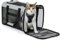 Conlun Katzentransportbox,Weiche Katzentransporttasche mit 4-seitigem Netz, Flugzeugtaugliche Katzentasche für Kleine&Mittelgroße Katze Kätzchen Welpen bis 6 Kg, Hundetransportbox Faltbar-M, Grau