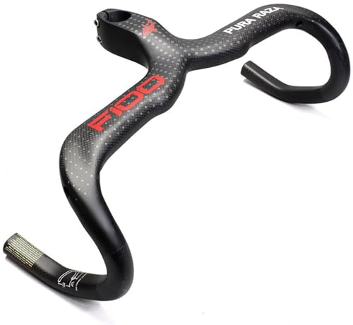 28.6 Manubrio Bici Manubrio Bici Da Strada Integrato In Fibra Di Carbonio Manubrio Ultraleggero Manubrio Piegato Percorso Interno For Bici Da Strada Da Corsa(400X100MM)