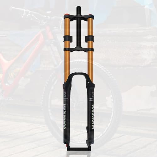 Forcella a Sospensione pneumatica 26 27,5 29 Pollici Doppia Spalla DH Forcella per Mountain Bike Viaggio 160 mm Regolazione del Ritorno Blocco Manuale Forcella Anteriore Bici QR Freno a Disco da 9 m