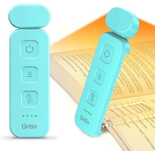 Gritin Leselampe Buch Klemme, Wiederaufladbare Buchlampe mit 7 LEDs, 3 Farbtemperatur & Stufenlos Dimmbare Klemmleuchte mit Extra 5 Helligkeitsstufen Modi, Lange Laufzeit Leselicht
