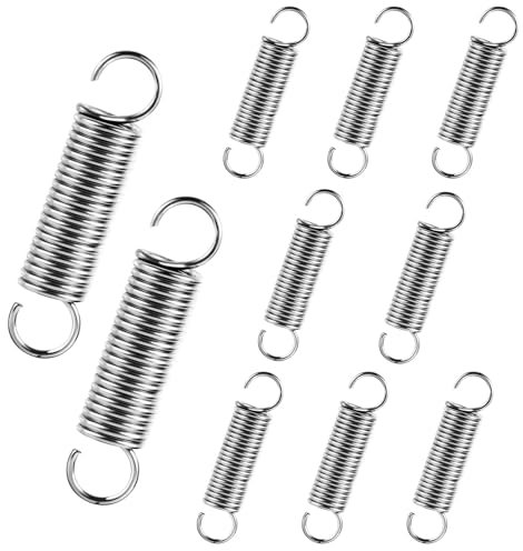 10 Stück Zugfedern mit Haken Zugfeder Edelstahl 75x17x2MM Spannfeder Sonnensegel Federn Metall Spiralfeder Federstahl Zugfedern Sortiment Stahlfeder Spannfeder mit Haken für Trampolin Mülleimer