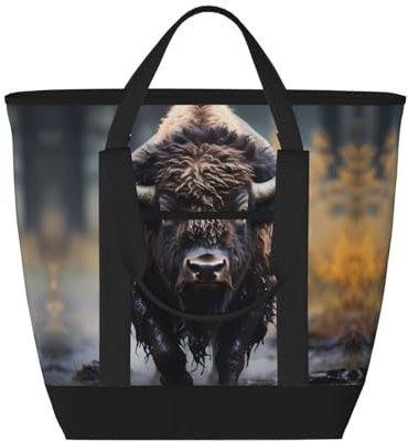 North American Bison Kühltasche für Lebensmittel, groß, Gefrierschrank, Thermo-Liefertasche, um Tiefkühlkost kalt und heiß zu halten