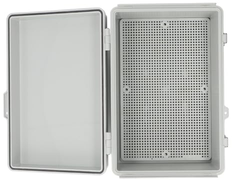 Außenschaltkasten, Wasserdichter Elektrischer Anschlusskasten mit Klappdeckel, IP67-ABS-Kunststoffgehäuse mit Montageplatte und Wandhalterungen, 200 X 300 X 130 Mm