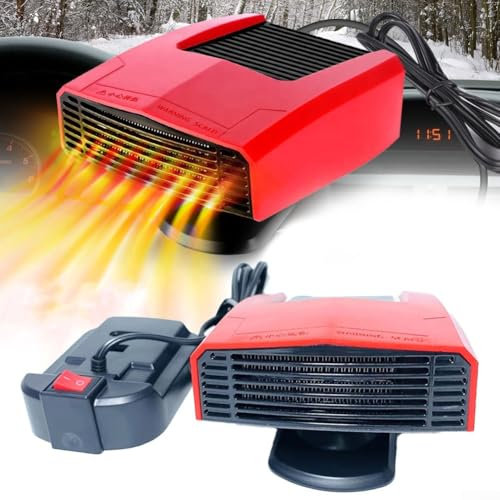 Riscaldatore per auto, 2 in 1, sbrinatore portatile per auto, sbrinamento, rotazione a 360°, adattatore con doppia porta USB per batteria da 18 V