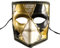 Mascarada masculina y femenina de cabeza plana media cara Carnaval Cosplay FjE824 (negro, talla única)