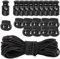 GORGECRAFT 10m 3mm Elastic Cord with 20Pcs Spring Locks Black Stretch Drawstring Bungee Rope Round String Sing Double-Hole Plastic Toggles Stoppers Slider Ends Clamps for Sewing Shoelaces