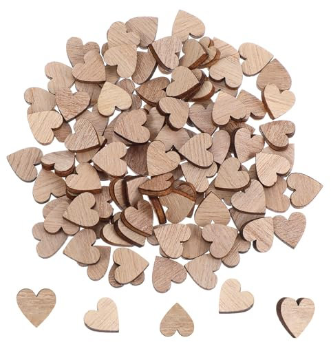 Nogeqi 100 Stück Holzherzen Klein, Kleine Holzherz Streudeko Zum Beschriften, 12mm Holz Herzen Deko Wood Herz Verzierungen Diy Handgemachtes Für Hochzeit Basteln Tischdeko Bilderrahmen Handwerk