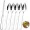 Giantree Grapefruitlöffel Edelstahl 6-Teiliges Set, 5 Grapefruitlöffel aus Edelstahl und 1 Grapefruitmesser Babynahrungsergänzung Fruchtlöffel gezackte Kanten Löffel für Kiwi Äpfel Grapefruits