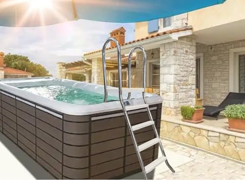 AIBOTY 4 Step Heavy Duty Above Ground Pool Ladder 550 lbs for 52'' Deep Pool, 304 Stainless Steel Pool Ladder for Above Ground Pool, Double Sided Pool Stairs, for Support Swimming Pool