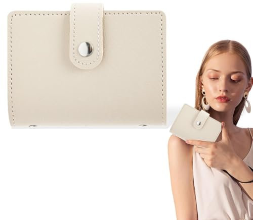 Porta Carte Di Credito, Portadocumenti Portacarte Donna Piccolo Porta Tessere Portatessere Uomo, 26 Scomparti per Carte di Credito（Bianco）
