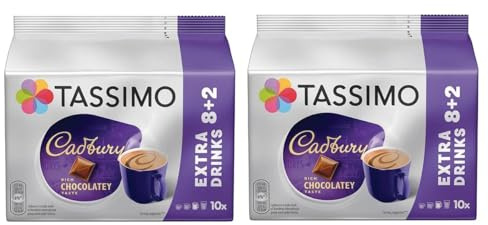 Tassimo Cadbury Hot Chocolate Pods x10 (Pack of 2, Total 20 Capsules)