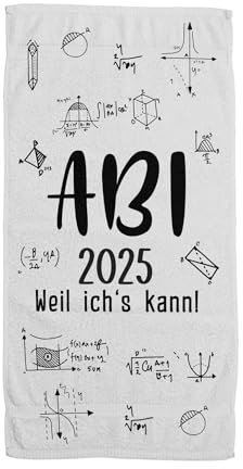Tassenbrennerei Abitur Geschenke - Handtuch Abi 2025 Weil ich's kann! Strandtuch - Geschenk zur bestandenen Prüfung für Jungen & Mädchen Witzige, lustige Geschenkidee (100x50cm)
