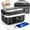 Fagalil Cordless Electric Lunch Box, 1L Battery Powered Heated Lunch Box for Adult Portable Stainless Steel Food Warmer with Tableware and Insulated Bag for Car Work Travel Picnic Home