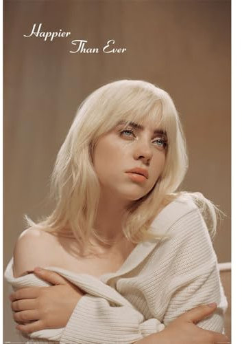 Pyramid International Maxi poster Billie Eilish (Happier Than Ever) - Qualité supérieure - 61 cm x 91 cm - Décoration murale pour chambre à coucher, bureau ou dortoir - Cadeau idéal pour les fans et