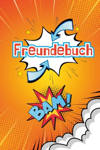 Freundebuch: Neutrales Freundebuch für Schulkinder im Comic Style