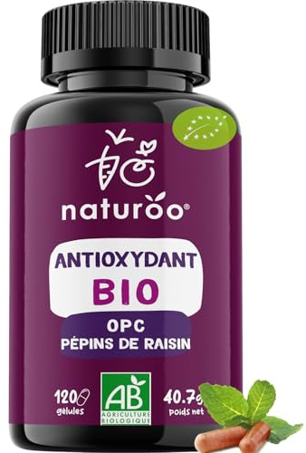 Antioxydant (120 gélules - 2 à 4 mois) BlO | 70% d'OPC | Extrait de Pépins de Raisin | Premium & Vegan | Garanti sans produits chimiques | Complément alimentaire Polyphénols | anti oxydant puissant